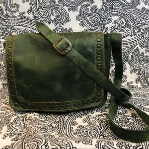 Fly London Olive Green Distressed Leather Purse